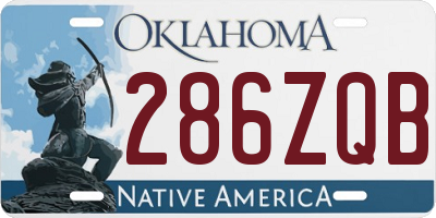 OK license plate 286ZQB