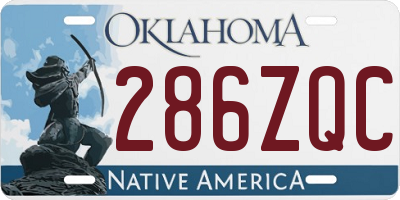 OK license plate 286ZQC