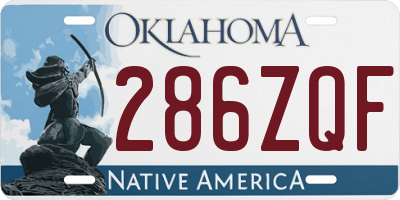 OK license plate 286ZQF