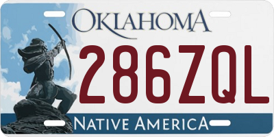 OK license plate 286ZQL