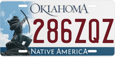 OK license plate 286ZQZ