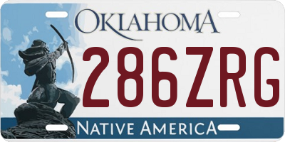 OK license plate 286ZRG