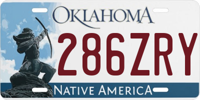 OK license plate 286ZRY