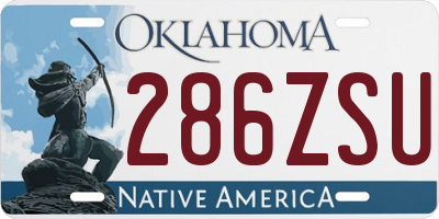 OK license plate 286ZSU