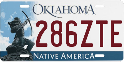 OK license plate 286ZTE