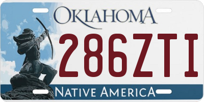 OK license plate 286ZTI