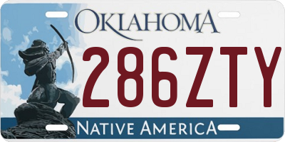 OK license plate 286ZTY