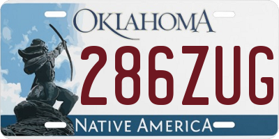 OK license plate 286ZUG