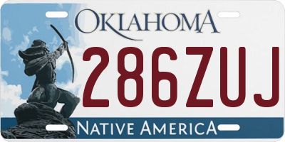 OK license plate 286ZUJ