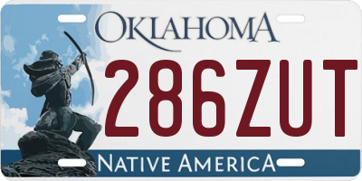 OK license plate 286ZUT