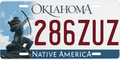 OK license plate 286ZUZ