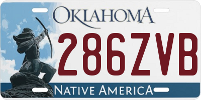 OK license plate 286ZVB
