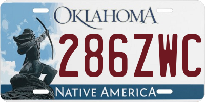 OK license plate 286ZWC
