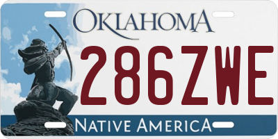 OK license plate 286ZWE