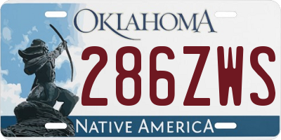 OK license plate 286ZWS