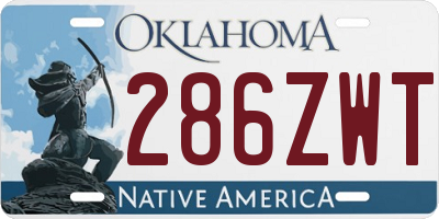 OK license plate 286ZWT