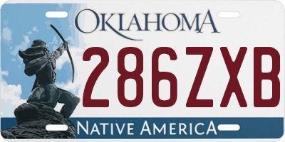 OK license plate 286ZXB