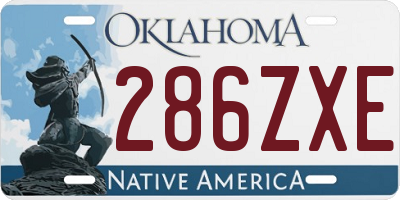 OK license plate 286ZXE