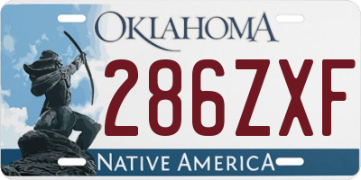 OK license plate 286ZXF