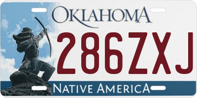 OK license plate 286ZXJ