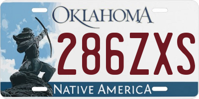 OK license plate 286ZXS