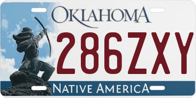 OK license plate 286ZXY