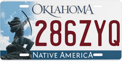 OK license plate 286ZYQ