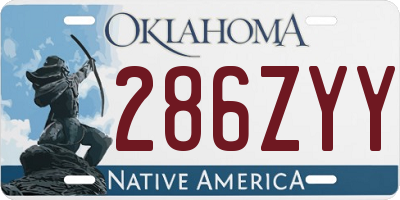 OK license plate 286ZYY