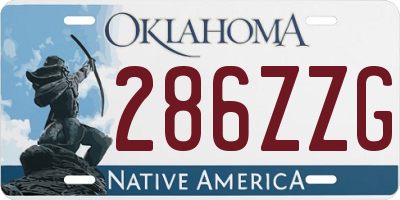 OK license plate 286ZZG