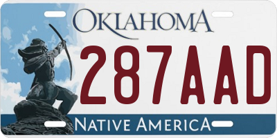 OK license plate 287AAD