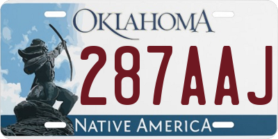 OK license plate 287AAJ