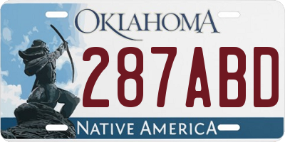OK license plate 287ABD