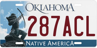 OK license plate 287ACL
