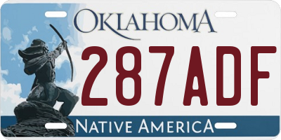 OK license plate 287ADF