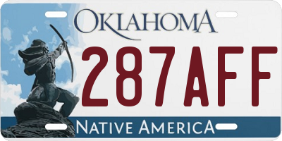 OK license plate 287AFF