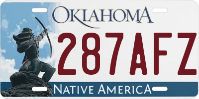 OK license plate 287AFZ