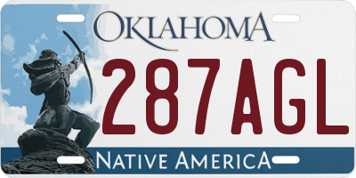 OK license plate 287AGL