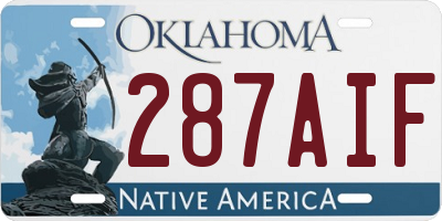 OK license plate 287AIF