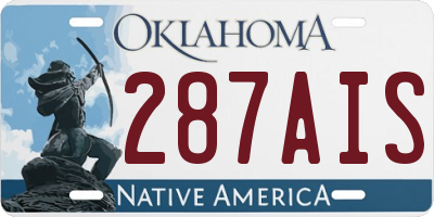 OK license plate 287AIS