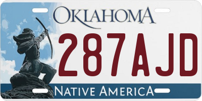 OK license plate 287AJD