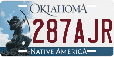 OK license plate 287AJR