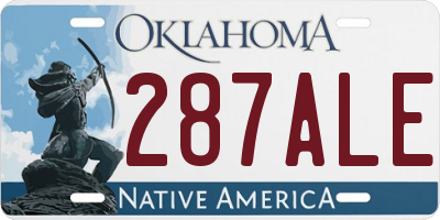 OK license plate 287ALE