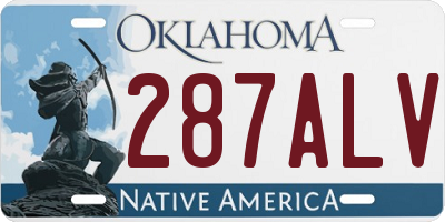 OK license plate 287ALV