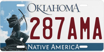 OK license plate 287AMA