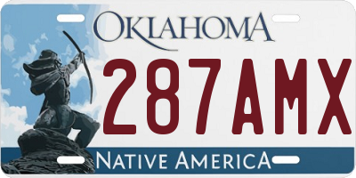 OK license plate 287AMX