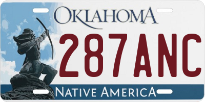 OK license plate 287ANC
