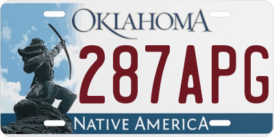 OK license plate 287APG