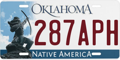 OK license plate 287APH