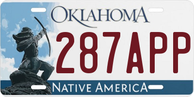 OK license plate 287APP