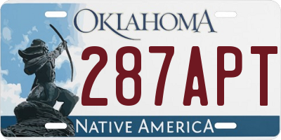 OK license plate 287APT